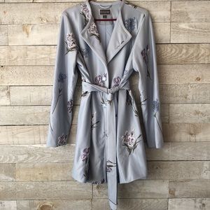 Guillaume periwinkle floral embroidered spring jacket